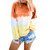 YAnGSale Top Women Sweatshirt Casual O-Neck Gradient Contrast Color Blouse Long Sleeve Pullover T-Shirt Tops -Orange XXL-