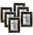 ArtbyHannah 6 Pack 4x6 Inch Modern Black Gold Picture Frame Set with High Definition Glass for Tabletop Display and Wall Mounting Photo Frame for Wedding or Home Decoration