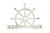 Hampton Nautical Cast Iron Ship Wheel with Hook, 8", Whitewashed