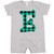 inktastic Teal Plaid Initial E Infant Romper 18 Months Heather 3cbfa