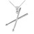 925 Sterling Silver 3D Drum Sticks Music Charm Pendant Necklace 16"