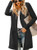 LIENRIDY Women's Long Sleeve V Neck Knit Sweater Cardigans Outerwear Coats Black L