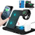 15W Wireless Charger 4 in 1 Foldable Wireless Charger Stand Qi Fast Charging Station Dock for Multiple Devices Wireless Charging Stand for iPhone 11-11 Pro-11 Pro Max-Samsung-Airpods-iWatch-Black