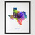 Dignovel Studios 11X14 Texas map USA States map Watercolor Print Kids Art Home décor Nursery décor Wall Art Print Children's Room décor Wall Hanging playroom décor N255