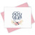 GIRLY MONOGRAM FOLDED - Personalized Womens Girls Teen Collegiate Stationery-Stationary Womens Southern Notecard Set