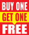 Buy One Get One Free 18"x24" Store Business Retail Sale Promotion Signs