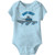 A and E Designs Baby Romper Navy Brat Onesie Light Blue 6 Months