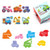 Puzzles Toys 6Pcs Animals Vehicle Wooden Double-Sided 3D Puzzles Intelligence Children - E