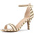 Allegra K Women's Stripe Ankle Strap Beige Stripe Stiletto Heel Sandals 7 M US