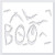 Stencil - Boo Stencil with Flying Bats DIY Halloween Fall Décor Best Vinyl Large Stencils for Painting on Wood Canvas Wall etc.-XL -23" x 18"- Ultra Thick Exhibit Grade White Color Material
