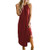 Casual Maxi Dress for Women Sexy Sleeveless O Neck Long Dress Fashion Solid Color Split Summer Beach Dresses Plus Size Red