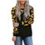 HHoo88 Women's Casual Sunflower Patchwork O Neck Blouse Sweatshirt Long Sleeve Loose T Shirt Tops Sweater Pullover Black