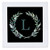 3dRose Wreath with monogram initial letter L in green on black. - Quilt Squares -qs-336775-9-