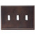 Triple Toggle Light Switch Plates Questech Screwless Wall Plate Covers | No Visable Screws (Oil Rubbed Bronze)
