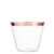 100 Rose Gold Plastic Cups ~ 9 Oz Clear Plastic Cups Old Fashioned Tumblers ~ Rose Gold Rimmed Cups Fancy Disposable Wedding Cups ~ Elegant Party Cups with Rose Gold Rim