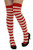 B and S Trendz Red and White Stripe Over The Knee Stocking Socks