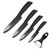 Jeslon Kitchen Knives Set, 5 Piece Ceramic Knives Black Blade 3inch Paring Knife, 4inch Fruit Knife, 5inch Utility Knife, 6inch Chef Knife and One Peeler