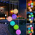 Crystal Ball Solar Wind Chime Light,Color Changing Spiral Spinner Solar Power Wind Chime Hanging Mobile Portable Waterproof Outdoor Decorative LED Wind Bell Light for Home, Party, Patio Yard Garden