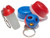 Tupperware Set of 2 Smidgets Red Blue Plus Quick Shake and Shape-O Ball Keychains