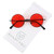 ShadyVEU Retro John Lennon Style Sunglasses Round Colorful Tint Groovy Hippie Wire Teashades -Black Frame/Red Lens, 50-