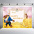 Beauty and The Beast Photography Backdrop for Children Happy Birthday Party Decoration Banner Photo Background Gold Princess Photo Booth Studio Props Supplies Baby Shower Dessert Table Vinyl -5x3ft-