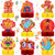 9 Pieces Circus Carnival Animals Honeycomb Centerpieces 3D Table Decorations Cakes Balls Table Toppers Circus Theme Party Paper Centerpiece Signs for Circus Carnival, 7.5 x 7.8 Inch