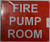 FIRE Pump Room Sign -Red, Reflective, Aluminium 10x12-