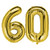 Gold Number Balloons 40 Inch Mylar Foil 60 Number Balloons Birthday Party Decorations,Digital 60