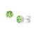 SolidSilver- Sterling Silver 5mm Solitaire Round-Cut Stud Earrings with Simulated Peridot CZ Stone