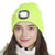 Tutuko Unisex LED Lighted Beanie Cap, USB Rechargeable Hands Free 4 LED Headlamp Cap, Warm Winter Knitted Hat with LED Flashlight for Hiking, Biking, Camping -Fluorescein-