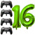 Video Game Party Balloons 4pcs Game Controller Mylar Balloons with 40inch Green Number Balloons 16 for Birthday Party Game Party Decoration -16th-