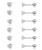 CASSIECA 6 Pairs 18G Stainless Steel Stud Cartilage Piercing Earrings For Mens Women Round Cubic Zirconia Earring Helix Tragus Barbell Stud Earrings CZ Inlaid 2-4MM
