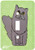 3dRose lsp_6088_1"Grey Long-Haired/Persian Cat Green Hearts" Single Toggle Switch Multicolor