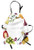 Ambesonne Wine Apron, Round Frame with Hand Painted Food Objects Watercolor Wine Cheese Fruits Illustration, Unisex Kitchen Bib with Adjustable Neck for Cooking Gardening, Adult Size, Dimyellow