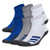 adidas Youth Kids-Boy's/Girl's Cushioned Quarter Socks -6-Pair-, White/ Black - Onix Marl/ Team Royal Blue/ Light Onix/ B, Medium