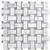 Stone Center Online Carrara White Marble 1x2 Basketweave Mosaic Tile w/Gray Dots Honed for Kitchen Backsplash Bathroom Flooring Shower Surround Dining Room Entryway Corrido Spa -1 Sheet-