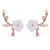 Hiqmic 925 Sterling Silver Flower Leaves Zirconia Ear Stud Earrings White Gold Plated Fashion Jewelry Gift-WK90100-Rosegold