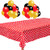 2 Pieces Red Polka Dot Plastic Tablecloth 54 x 108 Inch Red White Polka Dot Table Cover and 24 Pieces Balloons for Happy Birthday Party Decorations