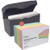 1InTheOffice Index Card Holder 3x5, Durable Index Card Storage Box, 3x5 Index Card Holder, 3" x 5" Index Card File, Black Index Cards Holder with 3 x 5 Index Cards Ruled, Pastel Colored, 300/Pack