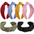6 Pieces Wide Knotted Headbands Knot Hairband Solid Color Plain Headband Knot Turban Headband Twist Turban Headwrap Yoga Hair Band Elastic Hair Accessories for Women and Girls