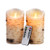 Flameless Candles LED Candles Birch Bark Effect Set of 2 -D:3.25" X H:6"- Ivory Real Wax Pillar Battery Operated Candles with Dancing LED Flame 10-Key Remote Control and Cycling 24 Hours Timer