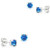 SolidSilver- Sterling Silver 3mm  and  4mm Round-Cut Solitaire Stud Earrings | Simulated Shappire