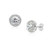 SOLIDSILVER -Sterling Silver Round Crystal Clear CZ Halo Stud Earrings
