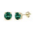 Yellow Gold Flashed Sterling Silver 6mm Green Round Solitaire Stud Earrings Made with Swarovski Crystals