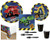 Construction Trucks Party Supply Bundle For 8 Guests - Includes Plates, Napkins, Tablecover, Cups and Forks