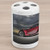 Ambesonne Cars Ceramic Toothbrush Holder, Modern Red Sports Car on Dramatic Sky Backdrop with Dark Cloudscape Strong Engine, Decorative Versatile Countertop for Bathroom, 4.5" X 2.7", Red Grey Black