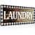 Honoson Wooden Laundry Kitchen Bathroom Sign Wall Decor Rustic Buffalo Plaid Wall Sign Black and White Vintage Farmhouse Laundry Kitchen Bathroom Decor, 13.8 x 5.1 Inch -Laundry-