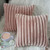 Throw Pillow Covers Decorative Set of 2, Striped Plush Faux Fur Pillow Cover 18x18 Cute and Soft for Sofa Living Room -Pink-