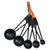 DOITOOL Measuring Spoons, 5pcs Measuring Spoons Set Black Stainless Steel Nesting Measure Spoon Kit Kitchen Baking Tool