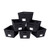 MustQ Storage Cubes Bins Baskets Containers with Dual Handles,Flodable,Set of 6 (Black)